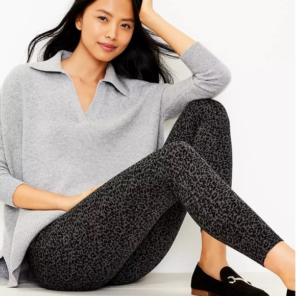 LOFT | Leopard Print Ponte Leggings, Size M, NWT - Picture 10 of 11